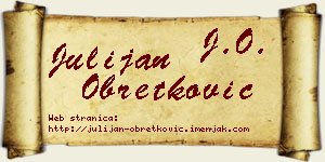 Julijan Obretković vizit kartica